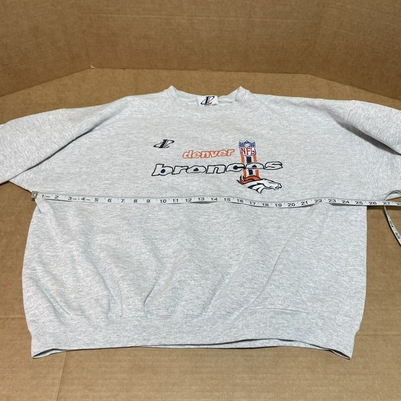 Vintage Denver Broncos Crewneck Sweatshirt, Grey, XL, Logoathletic, VTG - Picture 8 of 10